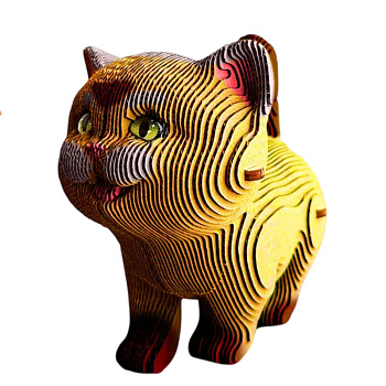 Картонный 3D-конструктор Три котика + глазки QBRIX 20087 1